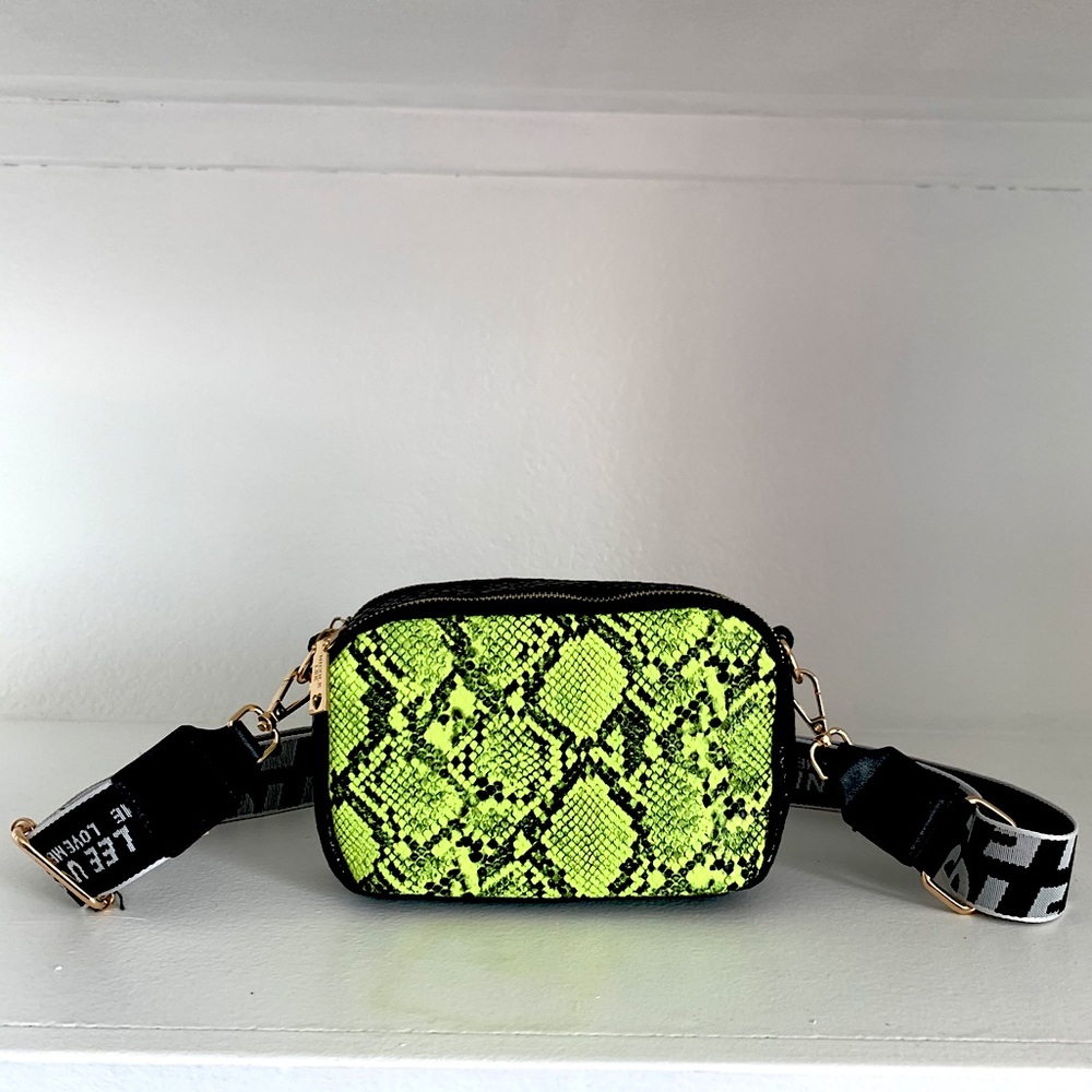 Snake Neon Yellow Crossbody